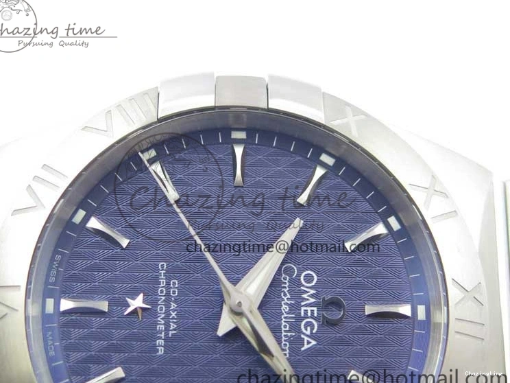 0323 SunProtective Constellation 38mm SS VSF 1:1 Best Edition Blue Textured Dial on SS Bracelet A8500 Super Clone 7917